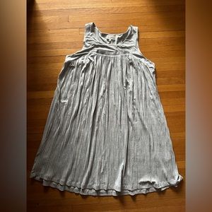 Rinku Dalamal Heather Grey Pleated Swing Dress, Size Large